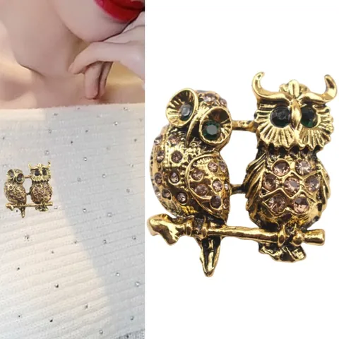 Mode Personalisierte Eule Brosche Glänzend Luxus Legierung Strass Tier Pin Für Bekleidung Zubehör Hochzeit Party Geschenk Schmuck