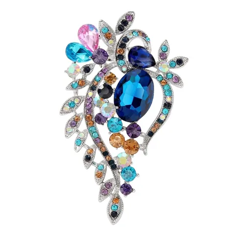 Vintage Luxueus Legering Strass Brosche Pin Voor Vrouwen Elegant Dier Vlinder Kristal Pak Speld Banket Mode Sieraden