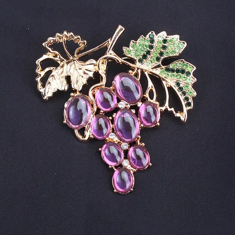 Fashion Fruit Brooch Alloy Enamel Rhinestone Pins Lemon Grape Apple Strawberry Banana Lychee Badge Women Men Clothing Accessory Jewelry