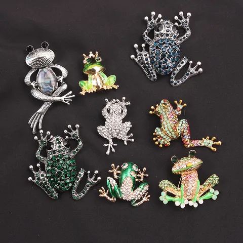 Mode Dieren Kikker Broche Voor Vrouwen Legering Strass Emaille Kikker Speld Kleding Accessoires Vintage Veelkleurige Sieraden Cadeau