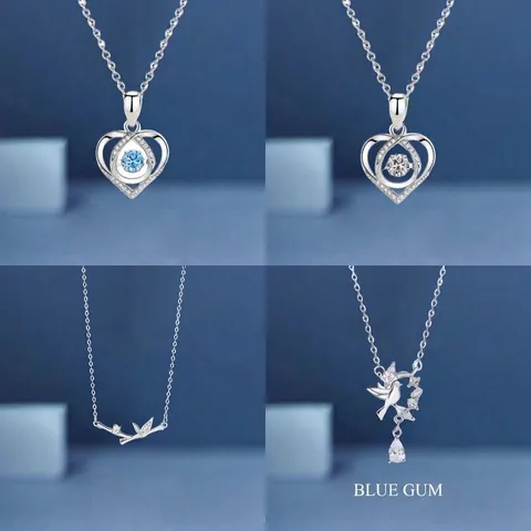 Alloy Rhinestone Heart Pendant Necklace Minimalist Luxury Silver Tone Bamboo Bird Jewelry For Women Graduation Gift Necklace