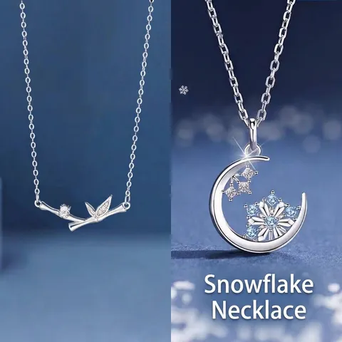 Chinese Style Bamboo Joint Pendant Necklace For Women Alloy Rhinestone Silver Color Necklaces Elegant Clavicle Chain Jewelry Gift