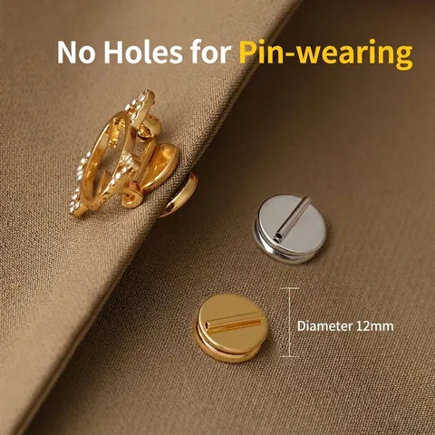 Magnetic Brooch Converter No Hole Clothes Pin Guard Alloy Round Metal Badge Holder Pins for Wedding Party Unisex Accessories