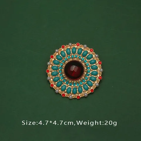 Broche Vintage Baroque pour Femmes Élégante Épingle de Palais Perle Artificielle Strass Badge Bijoux de Mariage Cadeau