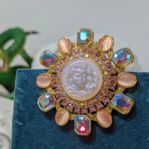 Vintage Legering Emaille Fee Engel Broche Strass Sterrenbeeld Zon Maan Badge Retro Antieke Broche Spelden Voor Vrouwen Mannen Sieraden