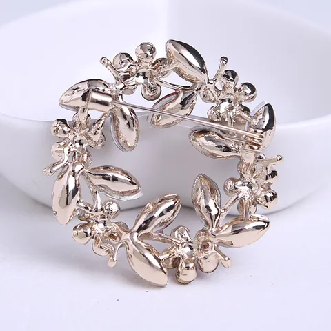 Spilla Barocca Vintage a Ghirlanda di Fiori per Donna in Lega di Zinco con Strass Floreale Spilla di Alta Qualità di Lusso Gioielli per Matrimonio