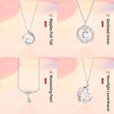 Origineel Ontwerp Legering Strass Visstaart Hanger Ketting Vrouwen Zilver Kunstparel Ginkgoblad Sleutelbeen Ketting Gift