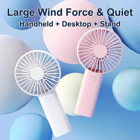 Portable Mini Handheld Fan USB Rechargeable Silent Small Pocket Fan with Stand Multi Speed Cooling Fan for Travel Office