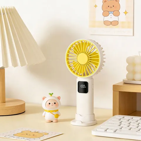 Handheld Mini Fan With One Hundred Speed Levels Digital Display USB Rechargeable Portable Small Desk Fan For Summer Travel Office