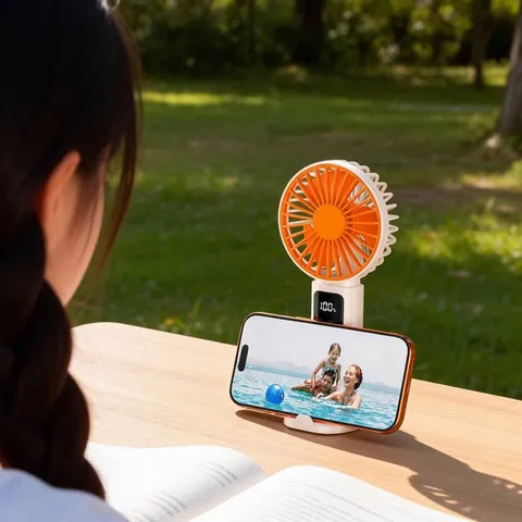Handheld Mini Fan With One Hundred Speed Levels Digital Display USB Rechargeable Portable Small Desk Fan For Summer Travel Office