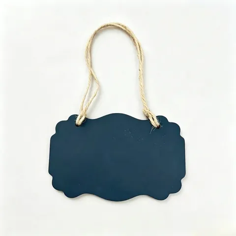 Vintage Scalloped Wooden Small Chalkboard Hanging Sign With Jute Rope For Wedding Party Shop Florist Message Board Label