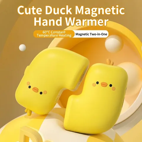 Little Yellow Duck Magnetic Hand Warmer Portable Rechargeable Pocket Heater Adjustable Temperature Levels Mini Winter Gift For Women