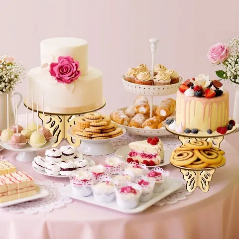 Holz Schmetterling Dessertständer Naturholz Torten Display Rack Für Geburtstag Party Hochzeit Cupcake Halter Tisch Deko