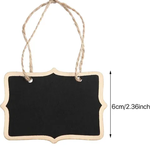Vintage Wooden Mini Chalkboard Hanging Tags With Hemp Rope For Wedding Party Gift Message Board Decorative Signs