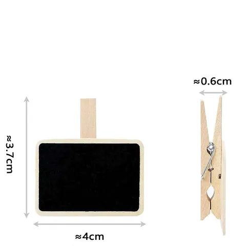Creative Mini Wooden Blackboard Memo Clip Decorative Message Board Clip For Home Office Note Taking Bill Organizer