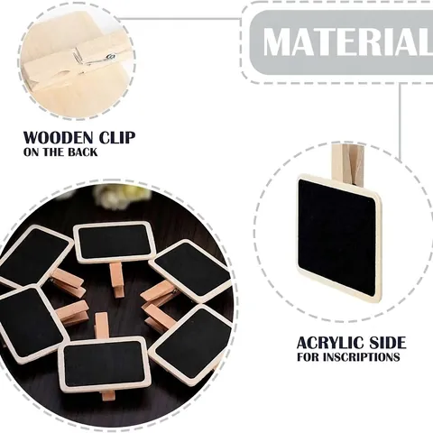 Creative Mini Wooden Blackboard Memo Clip Decorative Message Board Clip For Home Office Note Taking Bill Organizer