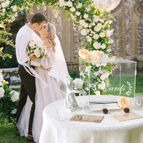Scatola per Biglietti Matrimonio in Acrilico Trasparente Con Serratura e Chiavi Grande Porta Carte per Laurea Anniversario