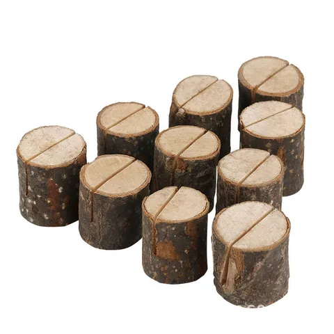 Rustieke Houten Boomstronk Memoclip Natuurlijke Schors Naamkaarthouder Bruiloft Feest Tafelnummer Standaard Foto Clip Decoratie