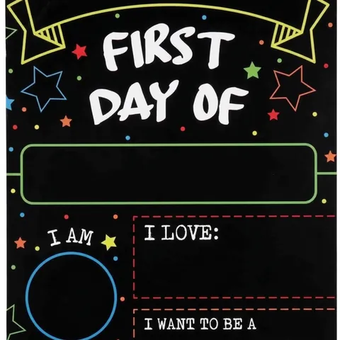 Double Sided First Day of School Chalkboard Reusable Wooden Back to School Memo Board for Kids Photo Prop Keepsake Gift