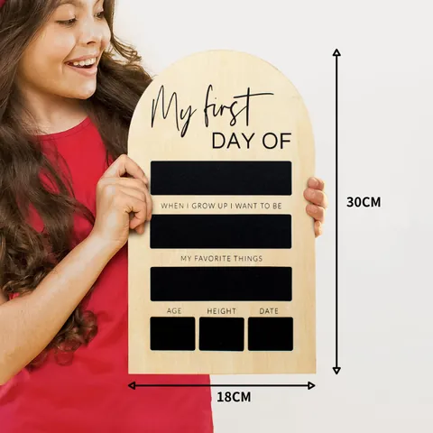 Wooden Arched First and Last Day of School Milestone Board Double Sided Chalkboard Sign Back to School Photo Prop for Kids