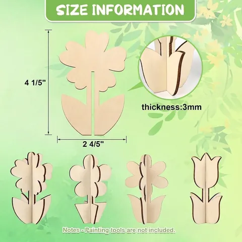 Ημιτελή Ξύλινα Σχήματα DIY Κατασκευές για Ζωγραφική 3D Ξύλινα Κομμάτια Λεύκας Διακόσμηση για Χάλοουιν Πάσχα Χριστούγεννα