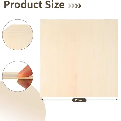 Unfinished Basswood Sheets For Laser Cutting Engraving DIY Wood Blanks Craft Plywood For Architectural Model Building Decor