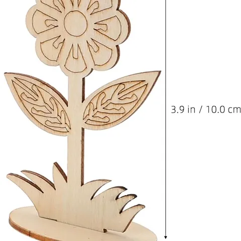 Hollow Wooden Flower Ornament Laser Cut Composite Wood DIY Painting Crafts For Kids Home Desktop Decoration Modern Style