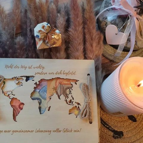 Wooden World Map Hollow Out Money Gift Holder Vintage Travel Theme Greeting Card For Wedding Birthday Party Home Decoration