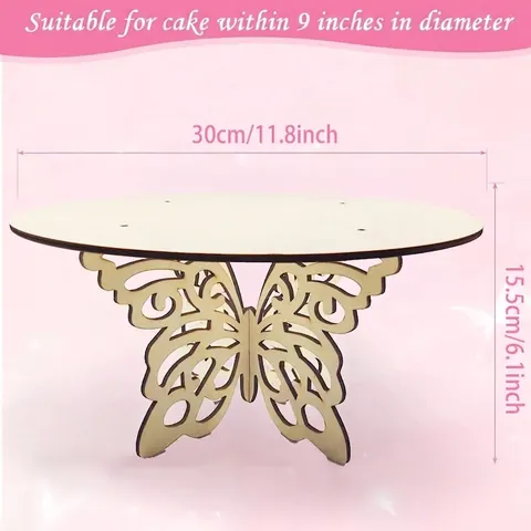 Rustikaler Tortenständer Aus Holz Schmetterling Laserschnitt Hohles Design Dessert Display Basis Für Hochzeit Geburtstag Party