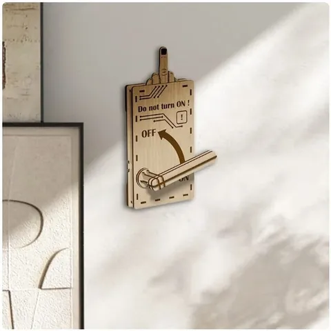 Funny Middle Finger Switch Plate Wooden Wall Decor Novelty Gag Gift For Home Office Creative Wood Decorative Craft Ornament