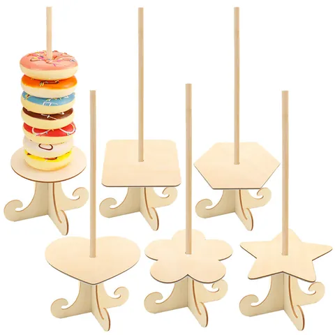 Wooden Poplar Plywood Donut Stand Holder For Wedding Birthday Baby Shower Party Decoration Laser Cut Dessert Display DIY Rack