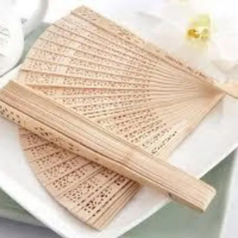 Abanico Plegable de Madera Tallada Vintage Patrón Floral Abanico de Mano para Boda Fiesta Decoración Hogar Regalo Mujer