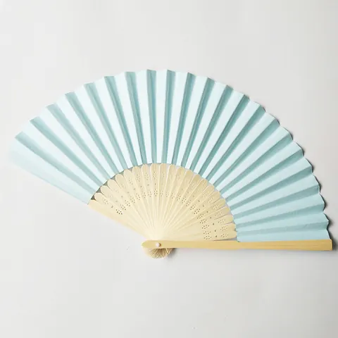 Handheld Folding Paper Fan With Hollow Bamboo Ribs For Wedding Party Decor DIY Painting Blank Craft Fan For Men Women