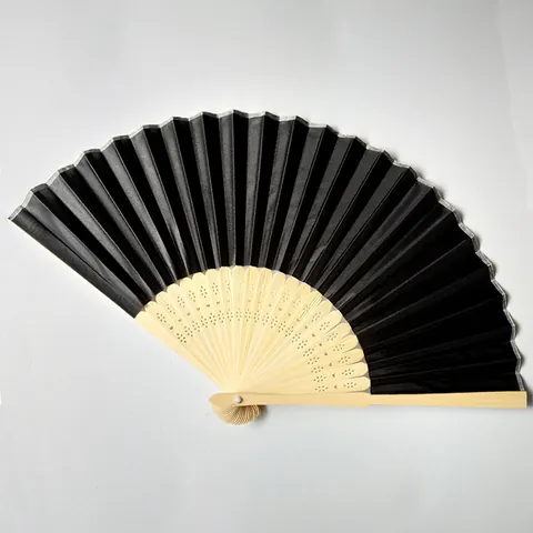 Chinese Style Bamboo Silk Folding Fan Blank Solid Color Handheld Fan For Wedding Party Home Decoration Vintage Hand Fan