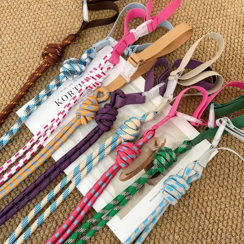 Adjustable Braided Rope Bag Strap Multicolor Polyester Replacement Shoulder Strap With Plastic Buckles For Tote Bags