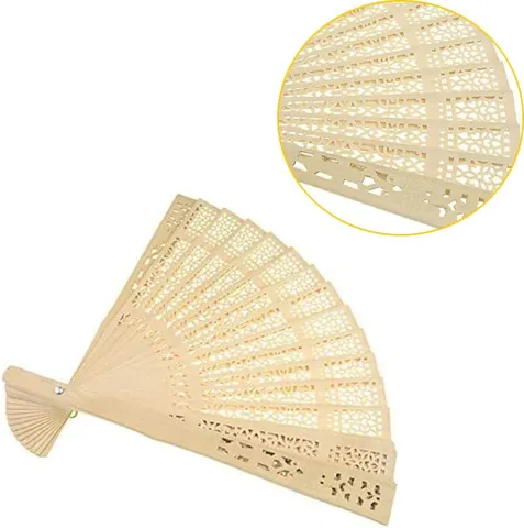 Abanico Plegable de Madera Vintage Chino Abanico de Mano de Madera Natural Schima Superba Patrón Floral Girasol Para Decoración de Boda