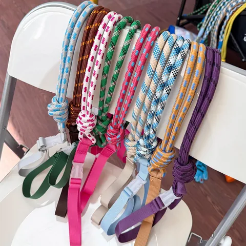 Adjustable Braided Rope Bag Strap Multicolor Polyester Replacement Shoulder Strap With Plastic Buckles For Tote Bags