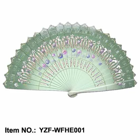 Abanico Plegable Español de Madera Pintado a Mano por Ambos Lados para Danza Boda Decoración del Hogar Patrón Floral