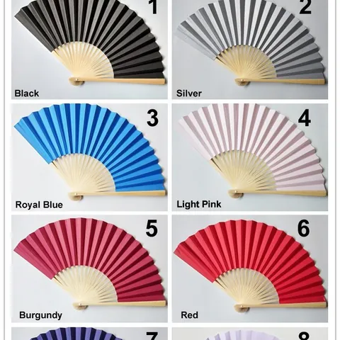 Chinese Style 23cm Bamboo Rib Paper Folding Fan Portable Handheld Decorative Fan For Wedding Party DIY Painting Gift