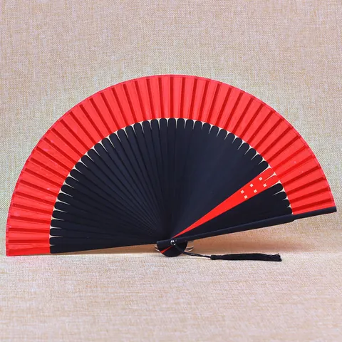 Éventail Pliant en Bambou Style Chinois 21cm Éventail à Main en Soie Avec Gland Pour Fête Danse Maison Décoration
