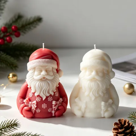 Weihnachtsmann Silikonform Für Weihnachten Kerzenherstellung DIY Gips Ornament Handgemachte Seifenform Schneeflocke 3D Skulptur Deko