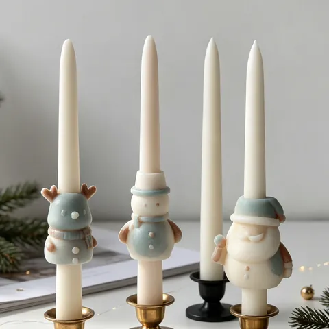 Christmas Santa Claus Snowman Silicone Candle Mold For DIY Scented Candle Plaster Ornaments Reindeer Snowflake Ball Bell Gift Box Shape Silicone Mold Home Decor