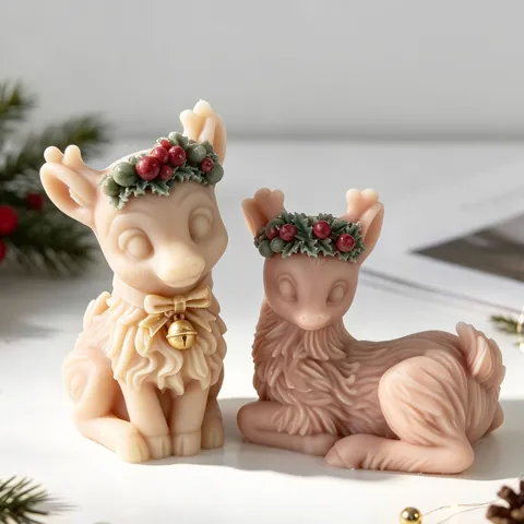 Weihnachten Rentier Silikonform Für Aroma Kerze Gips Harz DIY Rentier Form Festliche Haus Deko Handgefertigtes Bastelwerkzeug