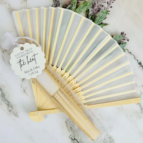 Elegant Bamboo Silk Folding Hand Fan Solid Color Vintage Chinese Style For Wedding Party Favors Gifts Bridal Dance Performance