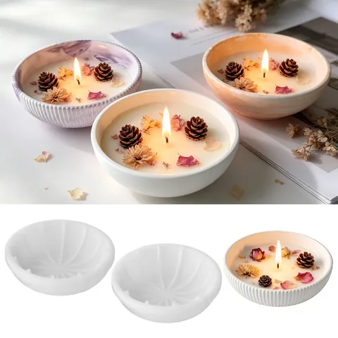 Round Silicone Bowl Mold For DIY Resin Casting Candle Holder Flower Pot Aromatherapy Soap Storage Dish Modern Decor Tool