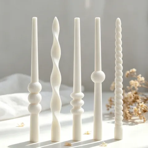Silicone Candle Mold Long Taper Wave Spiral Ball Shape DIY Aromatherapy Candle Mold For Home Decor Modern Simple Style