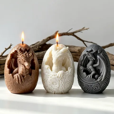 Hatching Dinosaur Egg Silicone Mold For Candle Soap Gypsum Resin Casting DIY Animal Dragon Egg Sculpture Craft Art Decor