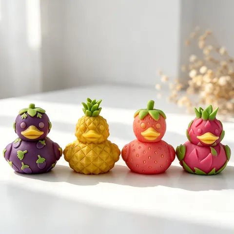 Creative Fruit Duck Shape Silicone Mold For Aromatherapy Candle Soap Making DIY 3D Pineapple Strawberry Duck Cake Baking Mold Craft Tool