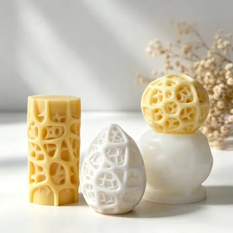 Stampo in Silicone per Candele Geometrico Cavo Fai da Te Forma di Uovo Sfera Cilindro per Ornamenti in Gesso Resina