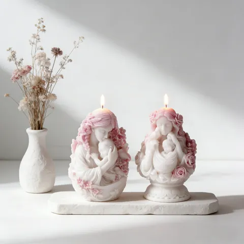 Mother and Baby Silicone Mold For DIY Candle Making Portrait Aroma Plaster Sculpture Art Mother Day Gift Resin Mold